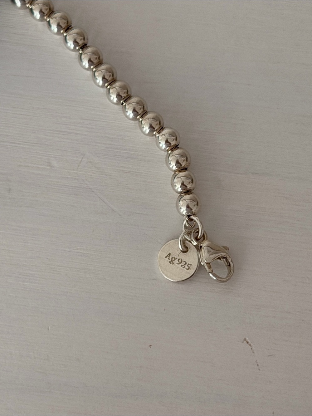 Return to Tiffany® Blue Heart Tag Bead Bracelet in Silver with Diamond - Picture 3 of 6
